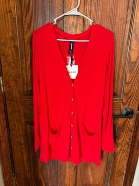 Agnes & Dora NWT red long cardigan size large 12/14